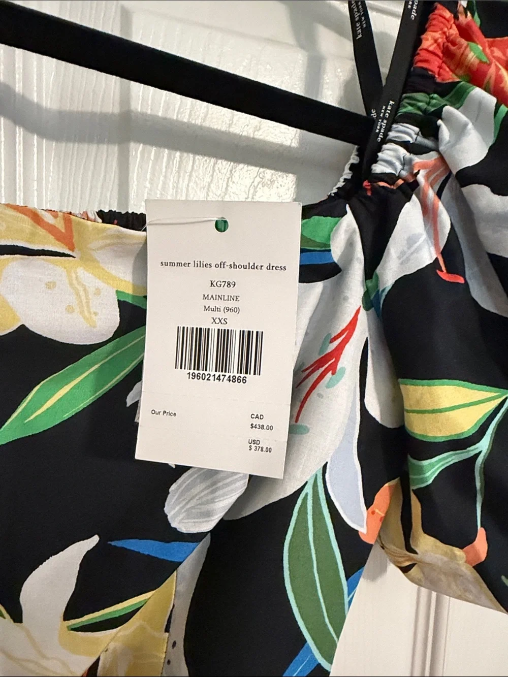 kate spade Black knee length Dress with Multicolor Floral Print